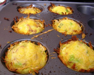 Rows of Hash Brown Muffins