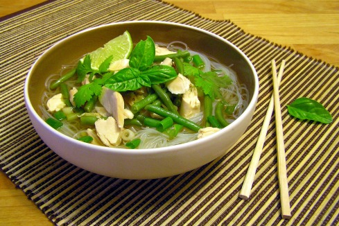 Asian Green Bean Chicken Noodle Soup 2