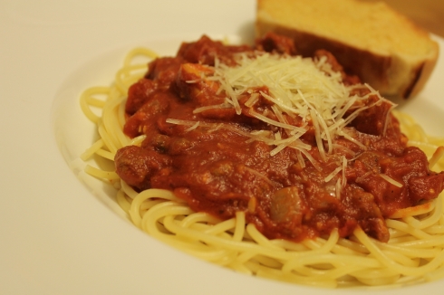 Spicy Spaghetti Sauce and Noodles