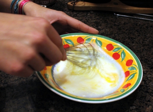 Whisking the Eggs and Milk