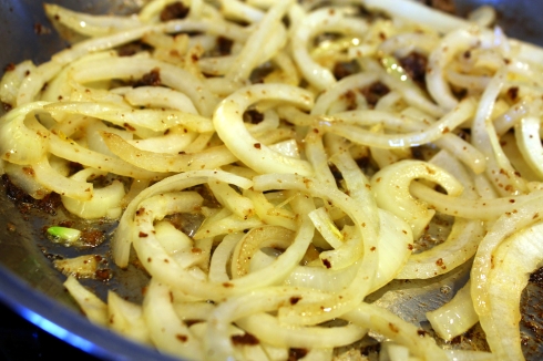 Cooking the Onions with Browned Bits