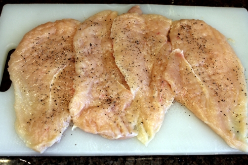 Chicken Pounded Thin and Seasoned