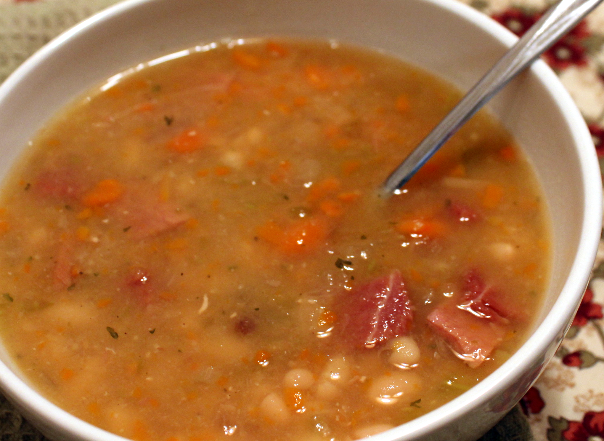 Crock Pot Creamy Navy Bean and Ham Soup  anotherfoodieblogger