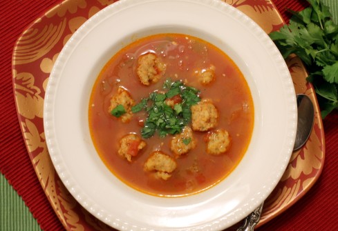 Mexican Shrimp Meatball Soup
