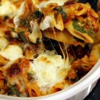 Sausage and Spinach Pasta with Homemade Ricotta